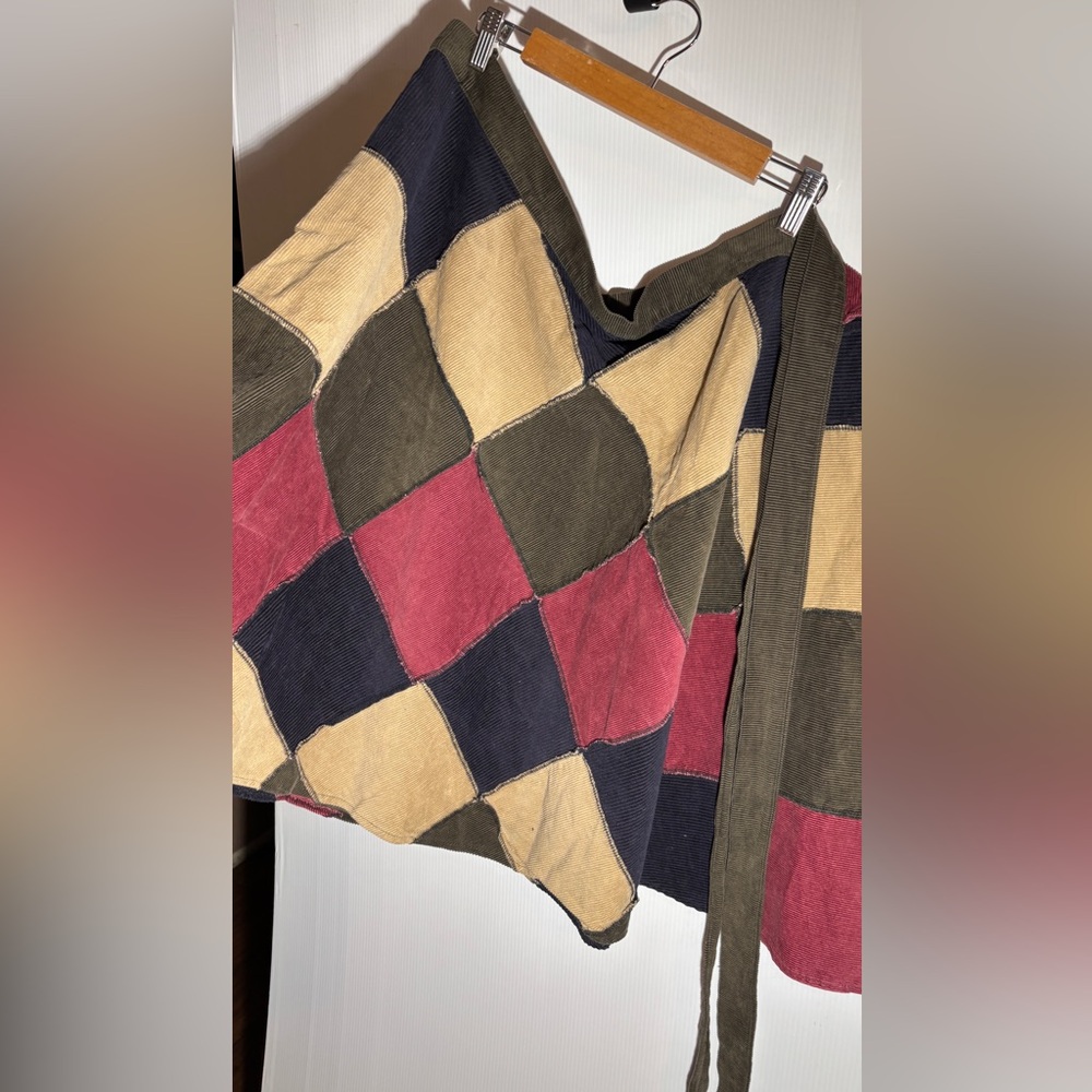 Wraparound, Corduroy Patchwork Multicolor Sweater - image 4